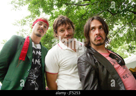 Daniel Johns, Chris Joannou, Ben Gillies Silverchair Porträts 2007 Lollapalooza Chicago, IL Stockfoto