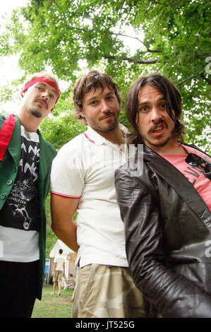 Daniel Johns, Chris Joannou, Ben Gillies Silverchair Porträts 2007 Lollapalooza Chicago, IL Stockfoto