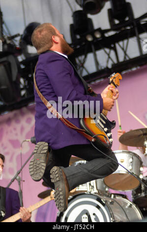 Jim James Mein Morgen-Mantel führt 2007 Lollapalooza Chicago, IL Stockfoto