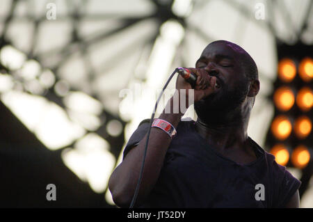 Xarume Adebimpe TV Radio führt 2007 Lollapalooza Chicago, IL Stockfoto