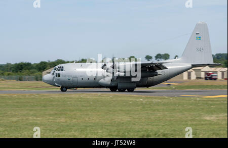 Hercules C-130H, 845, schwedische Luftwaffe bei der Royal International Air Tattoo Stockfoto