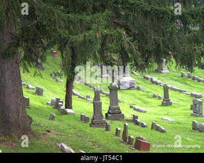 Eine ältere friedliche Ruhestätte der Toten, keine Namen angezeigt Stockfoto