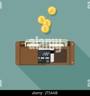 Wallet mit Geld Stock Vektor