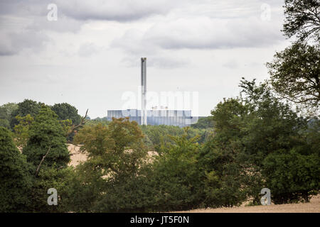 Great Blakenham Energie-aus-Abfall in Suffolk am 2. August 2017. Die Polizei Material letzte Woche aufgedeckt, die 'Prüfung' in die Suche nach Corrie McKeague, aber sein Vater sagt, er glaube nicht, bleibt sein Sohn in der Verbrennungsanlage gefunden wird. Stockfoto