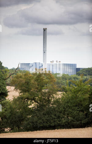 Great Blakenham Energie-aus-Abfall in Suffolk am 2. August 2017. Die Polizei Material letzte Woche aufgedeckt, die 'Prüfung' in die Suche nach Corrie McKeague, aber sein Vater sagt, er glaube nicht, bleibt sein Sohn in der Verbrennungsanlage gefunden wird. Stockfoto