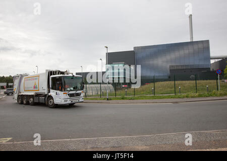 Great Blakenham Energie-aus-Abfall in Suffolk am 2. August 2017. Die Polizei Material letzte Woche aufgedeckt, die 'Prüfung' in die Suche nach Corrie McKeague, aber sein Vater sagt, er glaube nicht, bleibt sein Sohn in der Verbrennungsanlage gefunden wird. Stockfoto