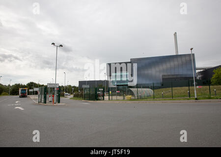 Great Blakenham Energie-aus-Abfall in Suffolk am 2. August 2017. Die Polizei Material letzte Woche aufgedeckt, die 'Prüfung' in die Suche nach Corrie McKeague, aber sein Vater sagt, er glaube nicht, bleibt sein Sohn in der Verbrennungsanlage gefunden wird. Stockfoto