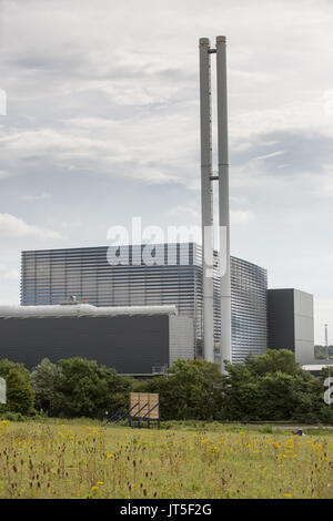 Great Blakenham Energie-aus-Abfall in Suffolk am 2. August 2017. Die Polizei Material letzte Woche aufgedeckt, die 'Prüfung' in die Suche nach Corrie McKeague, aber sein Vater sagt, er glaube nicht, bleibt sein Sohn in der Verbrennungsanlage gefunden wird. Stockfoto