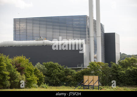Great Blakenham Energie-aus-Abfall in Suffolk am 2. August 2017. Die Polizei Material letzte Woche aufgedeckt, die 'Prüfung' in die Suche nach Corrie McKeague, aber sein Vater sagt, er glaube nicht, bleibt sein Sohn in der Verbrennungsanlage gefunden wird. Stockfoto