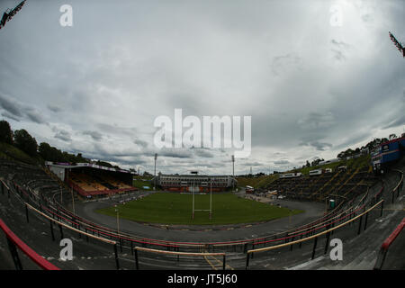 Allgemeine Stadion Blick auf die fürsorgende Stadium, vor Bradford Bulls vs Toulouse Olympique während der Rugby League Championship Shield Runde 1 Cla Stockfoto