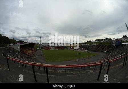 Allgemeine Stadion Blick auf die fürsorgende Stadium, vor Bradford Bulls vs Toulouse Olympique während der Rugby League Championship Shield Runde 1 Cla Stockfoto