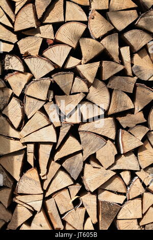 Den Haufen von birchen Archive als Hintergrund Stockfoto
