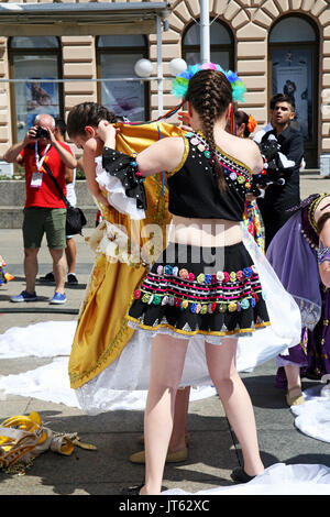 Internationale Folklore Festival 2017, Brasilien, Crissiumal, e Cia GEMP Escola de Danca, Zagreb, Kroatien, Europa, 54 Stockfoto