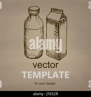 Milch Hand gezeichnet Vector Illustration Stock Vektor