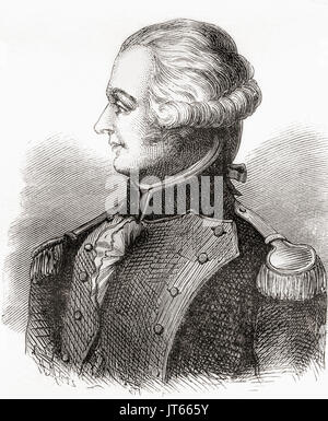 Claude-François-Dorothée, Marquis de Jouffroy d'Abbans, 1751 – 1832.  Naval Architect, Ingenieur, Unternehmer und französische Freimaurer.  Von Les Merveilles De La Science veröffentlichte 1870. Stockfoto