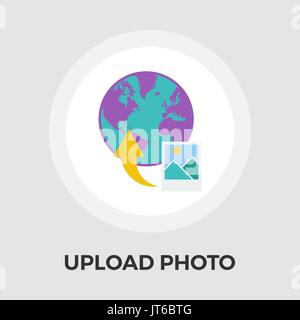 Hochladen Sie Foto Icon Vektor. Flach-Symbol auf dem weißen Hintergrund isoliert. Editierbare EPS-Datei. Vektor-Illustration. Stock Vektor