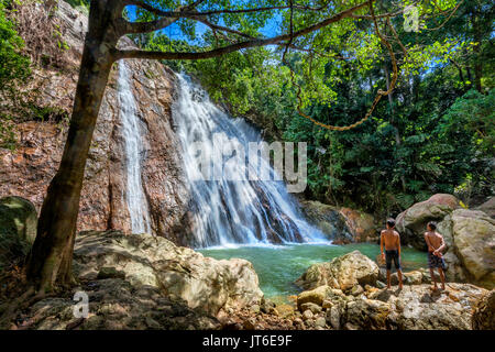 Na Muang oder Namuang Wasserfall Park, Koh Samui, Thailand Stockfoto