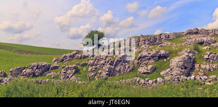 Felsvorsprung in der Derbyshire Dales Stockfoto