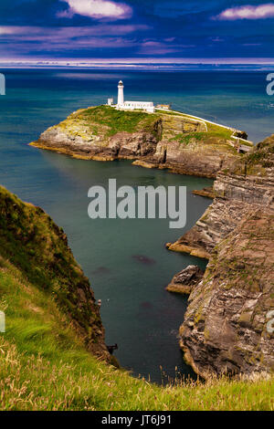 South Stack Lighthouse, Angelsey, North Wales, Vereinigtes Königreich Stockfoto