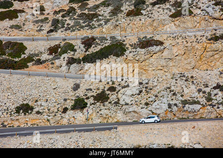 Straße am Cap de Formentor, Mallorca, Balearen, Spanien Stockfoto