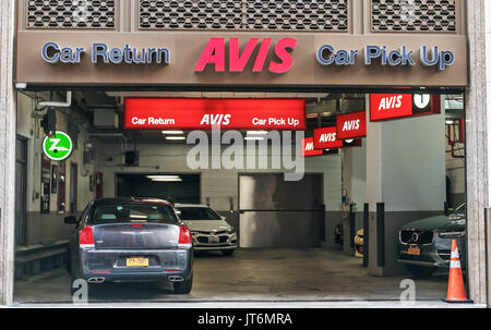 Avis Mietwagen niederlassung in Manhattan. Stockfoto