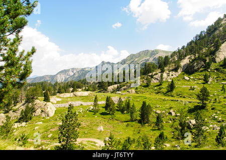 Colomers Seen in den katalanischen Pyrenäen, Spanien. Teil des Parc Nacional d'Aigüestortes i Estany de Sant Maurici Stockfoto