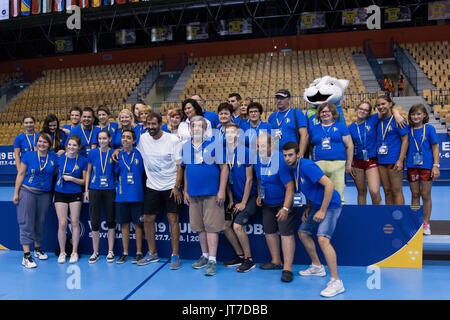 Celje, Slowenien. 6. August 2017. Freiwillige bei der Frauen Europameisterschaft in der Zlatorog Arena am 6. August 2017 in Celje, Slowenien. Bildnachweis: Rok Rakun/Pacific Press/Alamy Live-Nachrichten Stockfoto