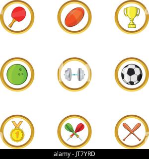 Sport Icon Set, Cartoon Stil Stock Vektor