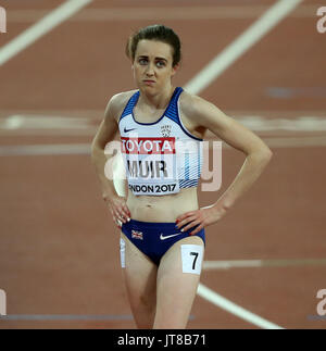 London, UK. 7. August 2017. A niedergeschlagen Laura Muir 1500 Meter letzte Welt Leichtathletik Weltmeisterschaften 2017 London Stam, London, England-7. August 2017-Credit: Allstar Bild Bibliothek/Alamy Live-Nachrichten Stockfoto