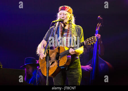 Merritt, Kanada. 6 Aug, 2017. Us-amerikanischer Musiker, Sänger und Songwriter Willie Nelson bei Rockin River Music Festival in Merrit, BC, Kanada. . Credit: Jamie Taylor/Alamy Leben Nachrichten. Stockfoto