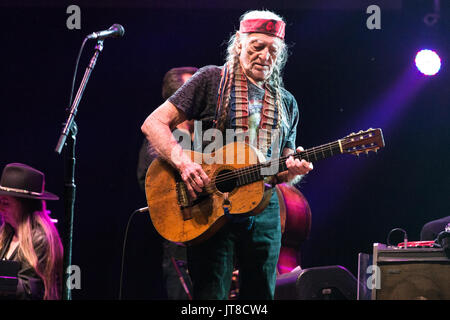 Merritt, Kanada. 6 Aug, 2017. Us-amerikanischer Musiker, Sänger und Songwriter Willie Nelson bei Rockin River Music Festival in Merrit, BC, Kanada. . Credit: Jamie Taylor/Alamy Leben Nachrichten. Stockfoto