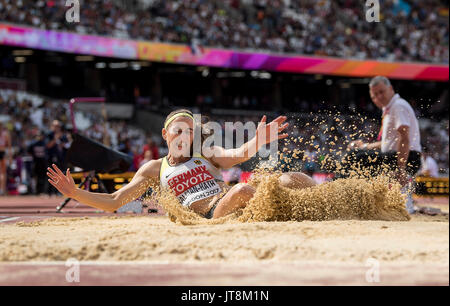 London, Grossbritannien. 06 Aug, 2017. Claudia SALMAN - RATH, Deutschland, Aktion, Weitsprung Siebenkampf, am 06.08.2017 Wirtschaft Championships 2017 in London/Grossbritannien, vom 04.08. - 13.08.2017. | Verwendung weltweit Quelle: dpa/Alamy leben Nachrichten Stockfoto