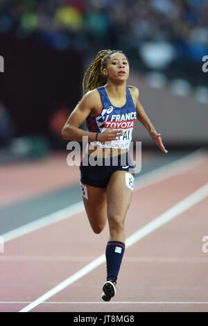 London, Großbritannien. 08 Aug, 2017. Estelle RAFFAI, Frankreich. Während der 200 Meter heizt in London 2017 IAAF Weltmeisterschaften in der Leichtathletik. Credit: Ulrik Pedersen/Alamy leben Nachrichten Stockfoto