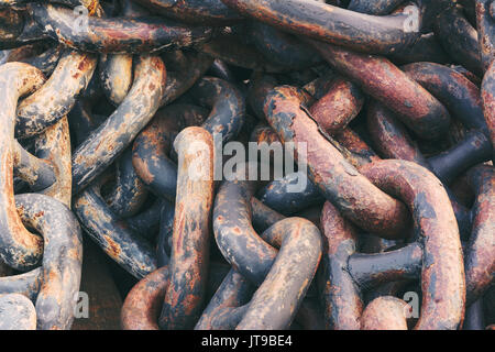 Hoher Kontrast alte Kette Hintergrund Stockfoto
