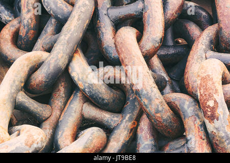 Hoher Kontrast alte Kette Hintergrund Stockfoto