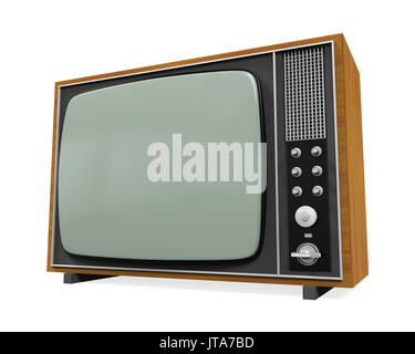 Alten Retro Fernsehen isoliert Stockfoto