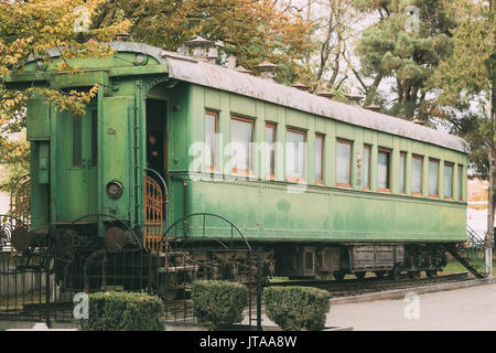 Gori, Shida Kartli Region, Georgia. Stalins persönliche Eisenbahn an der Stalin Museum, Gori. Stockfoto