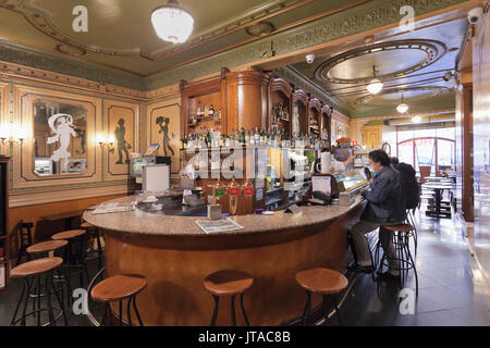 Jugendstil Café de l'Opera, La Rambla (Les Ramblas), Barcelona, Katalonien, Spanien, Europa Stockfoto