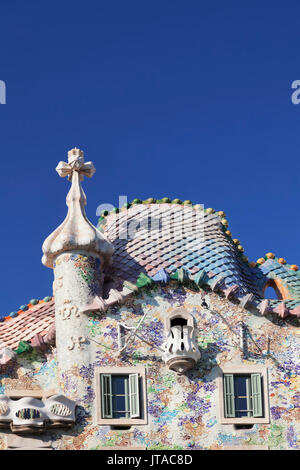 Casa Batllo, Architekten Antonio Gaudi, Modernisme, UNESCO-Weltkulturerbe, Eixample, Barcelona, Katalonien, Spanien, Europa Stockfoto