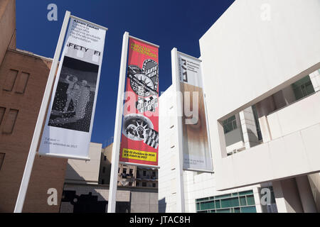 Museu d'Art Contemporani de Barcelona (MACBA), Architekt Richard Meier, El Raval, Barcelona, Katalonien, Spanien, Europa Stockfoto