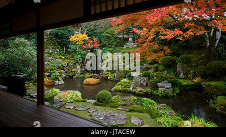 Japanischer Garten im Herbst, Ohara Tal, Kyoto, Japan, Asien Stockfoto