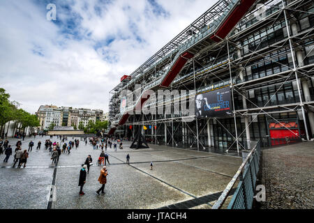 Centre Pompidou (Centre Pompidou) Gebäude in der Beaubourg Gegend des 4. Arrondissement von Paris, Frankreich, Europa Stockfoto