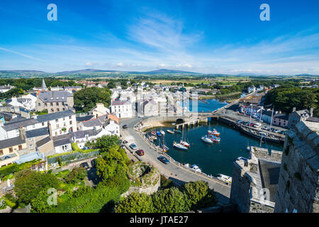 Blicken Sie über Castletown, Insel Man, Krone Abhängigkeit von Großbritannien, Europa Stockfoto