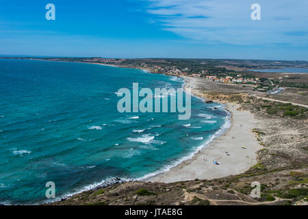 Blick über den Strand San Marco, San Giovanni di Sinis, Sardinien, Italien, Mittelmeer, Europa Stockfoto