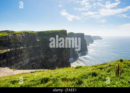 Die Klippen von Moher, die Burren, County Clare, Munster, Republik Irland, Europa Stockfoto