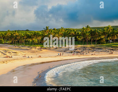 Anakena Strand, Easter Island, Chile Stockfoto