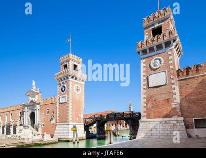 Porta Magna im Venetian Arsenal (Arsenale di Venezia), eine byzantinische Werft und Rüstkammer, Venedig, UNESCO, Venetien, Italien Stockfoto