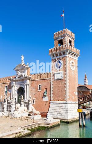 Porta Magna im Venetian Arsenal (Arsenale di Venezia), eine byzantinische Werft und Rüstkammer, Venedig, UNESCO, Venetien, Italien Stockfoto