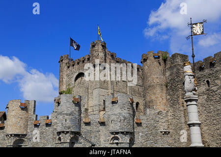 Burg Gravensteen, Gent, Ost-Flandern, Belgien, Europa Stockfoto