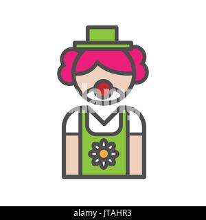 Clown avatar Symbol auf weißem Hintergrund Stock Vektor